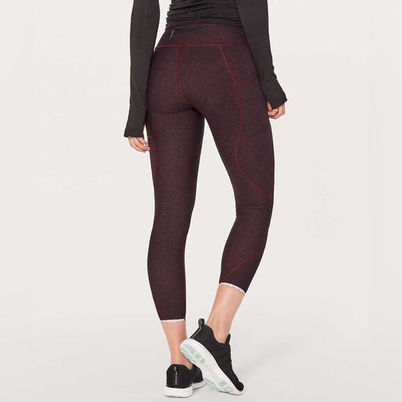 Lululemon Tight Stuff Tight II 25" Granulite Garnet Black Full On Luxtreme 6 - Picture 1 of 7